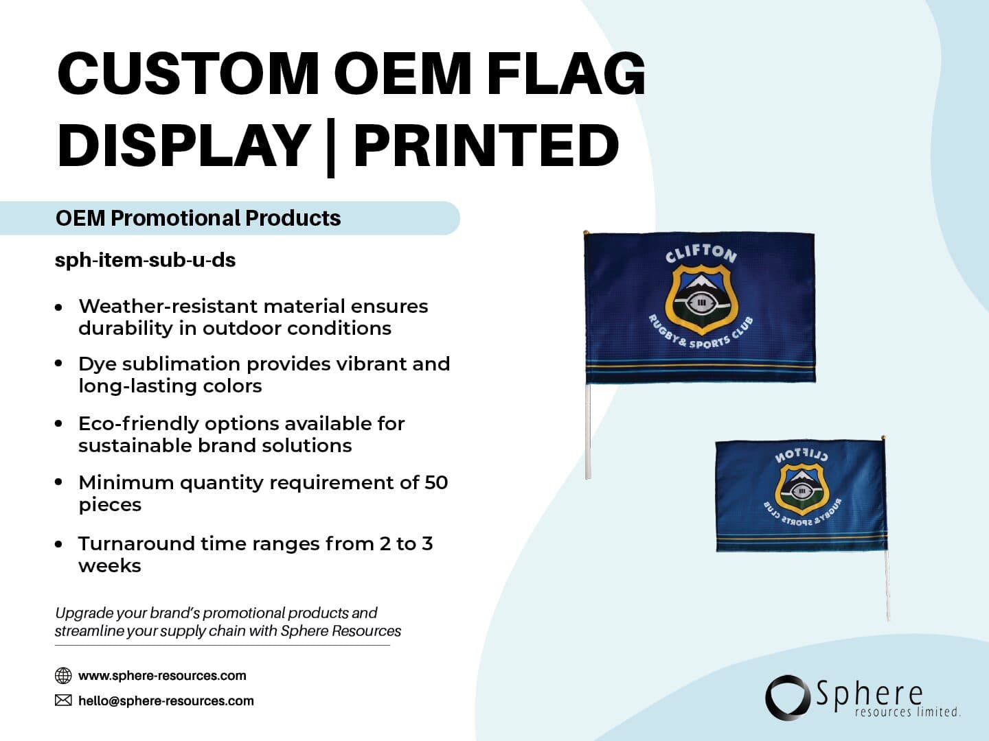 Custom Sublimation Field Display Flag promotional graphic
