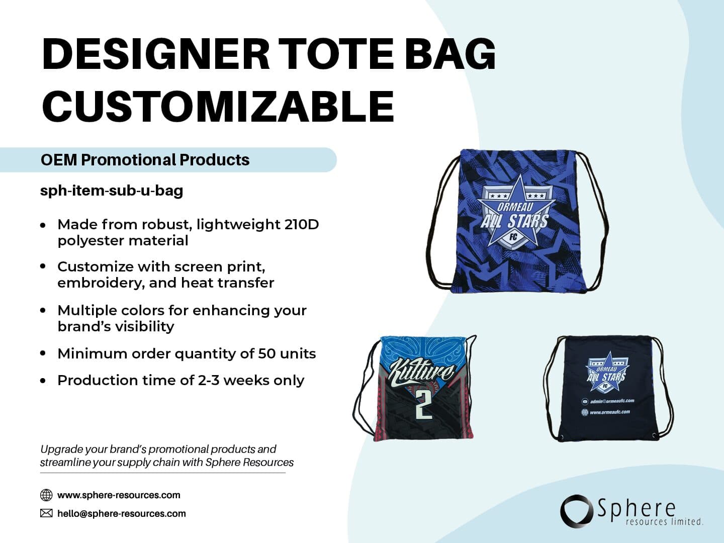 Custom Sublimated Drawstring Bag promotional graphic