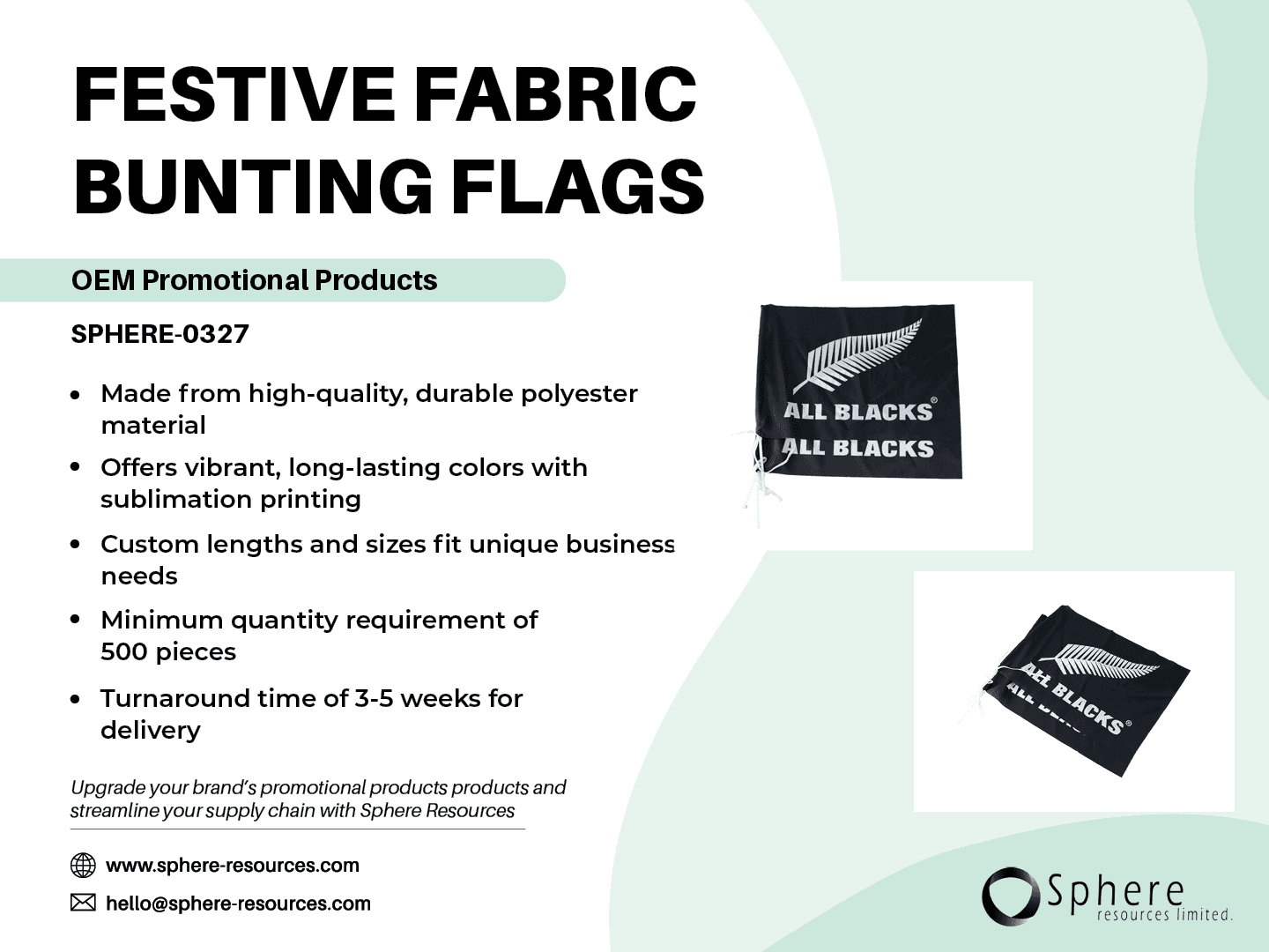 Custom Cheering Bunting Flag promotional graphic