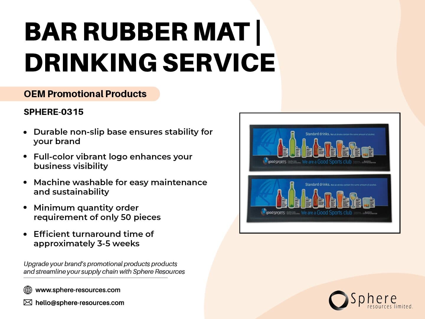 Custom Rubber Bar Mat promotional graphic