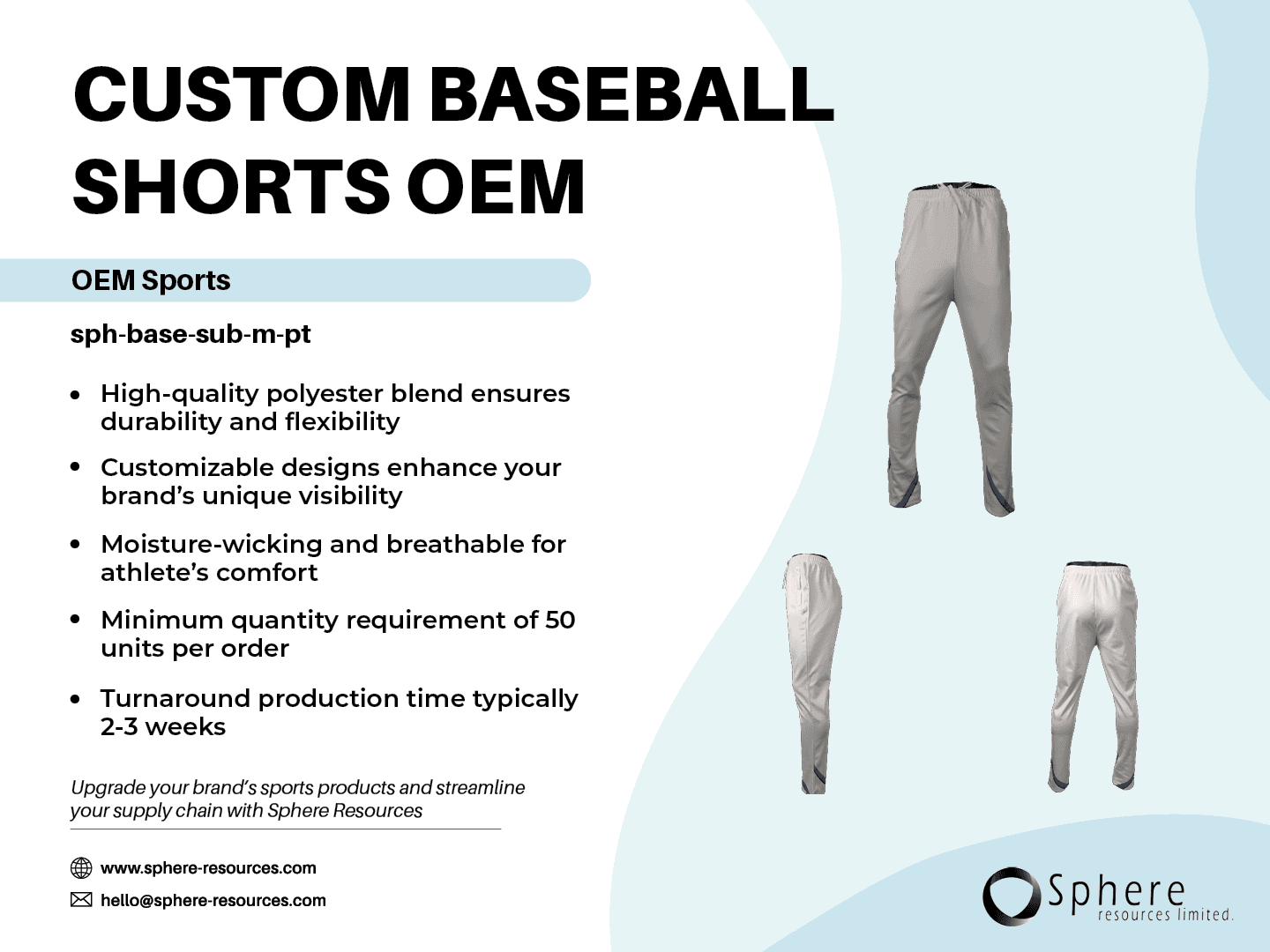 Custom Men's Baseball Pants promotional graphic