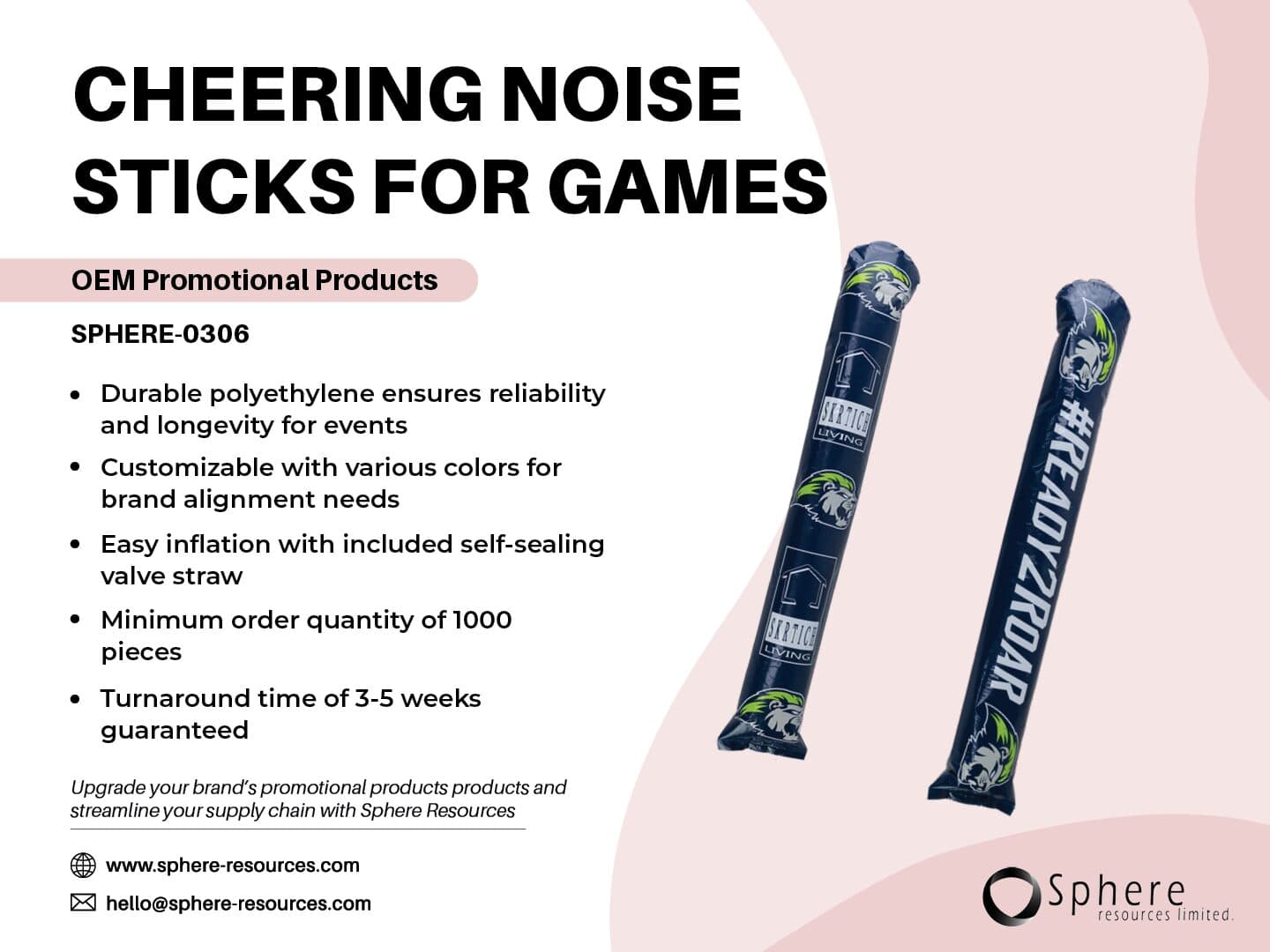 Custom Inflatable Cheering Sticks promotional graphic
