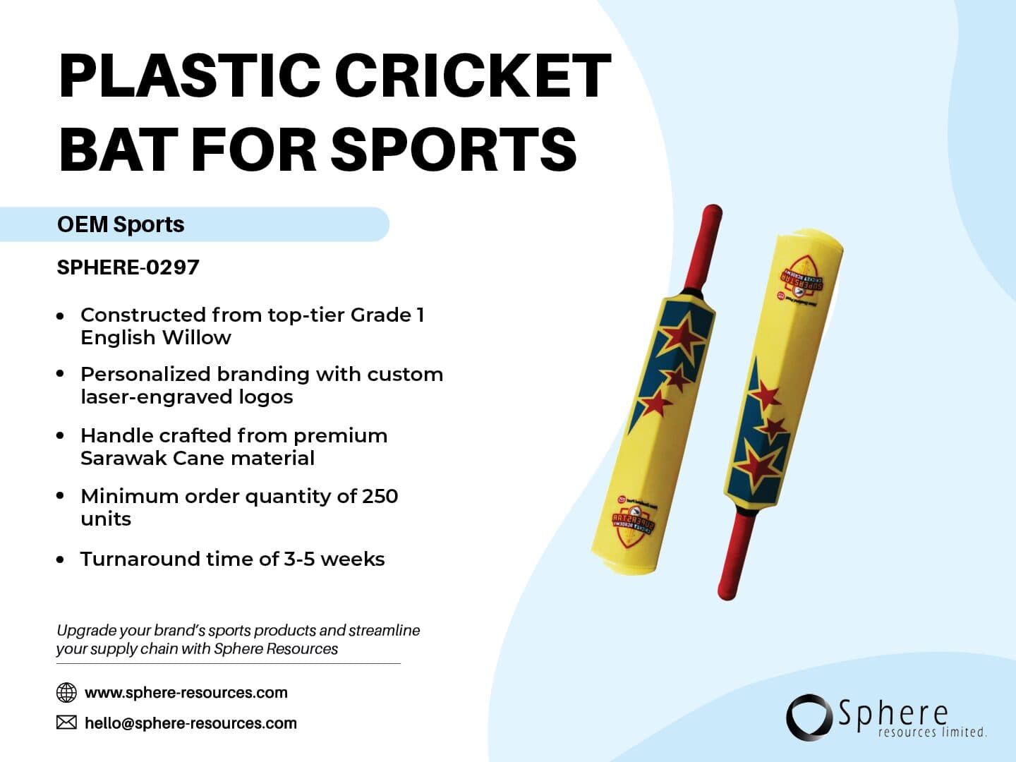 Custom Plastic Cricket Bat promotional graphic