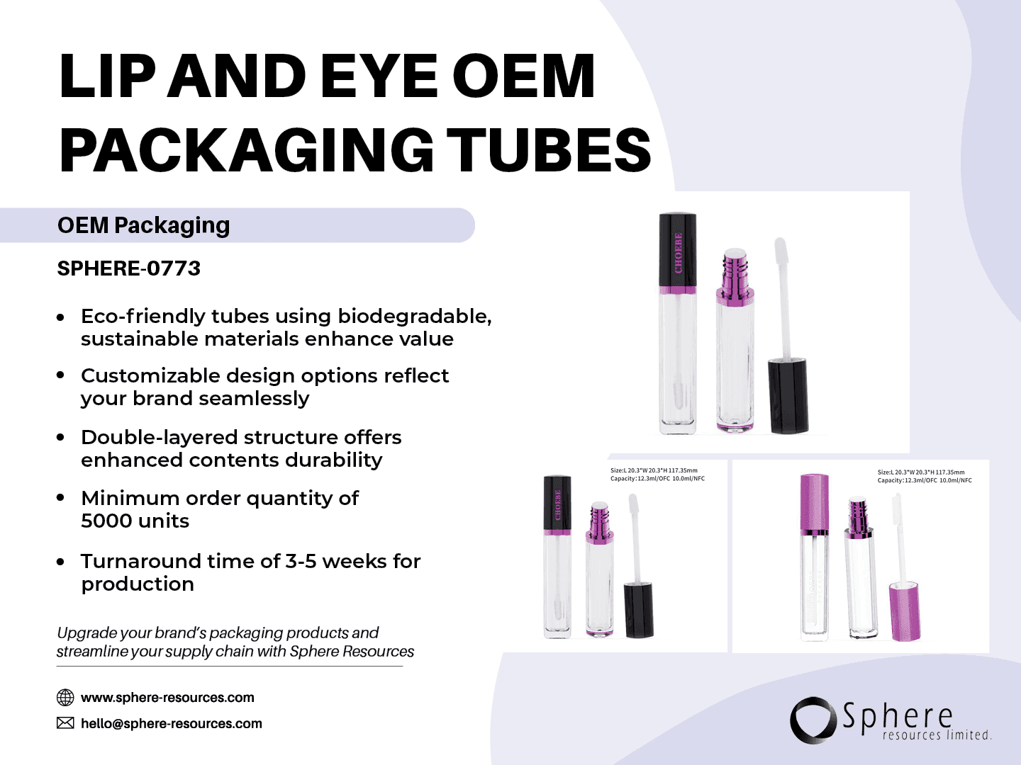 Custom Lip Gloss and Mascara Tube, 12.3ml-19ml promotional graphic