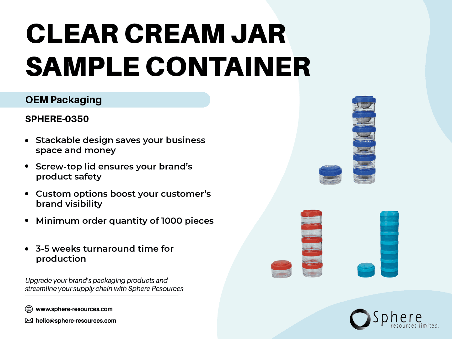 Custom Clear Cosmetic Sample Jar, 5ml-80ml promotional graphic