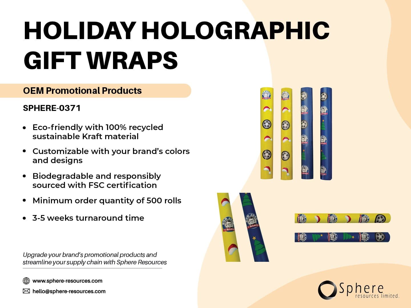 Custom Holographic Christmas Wrapping Paper promotional graphic