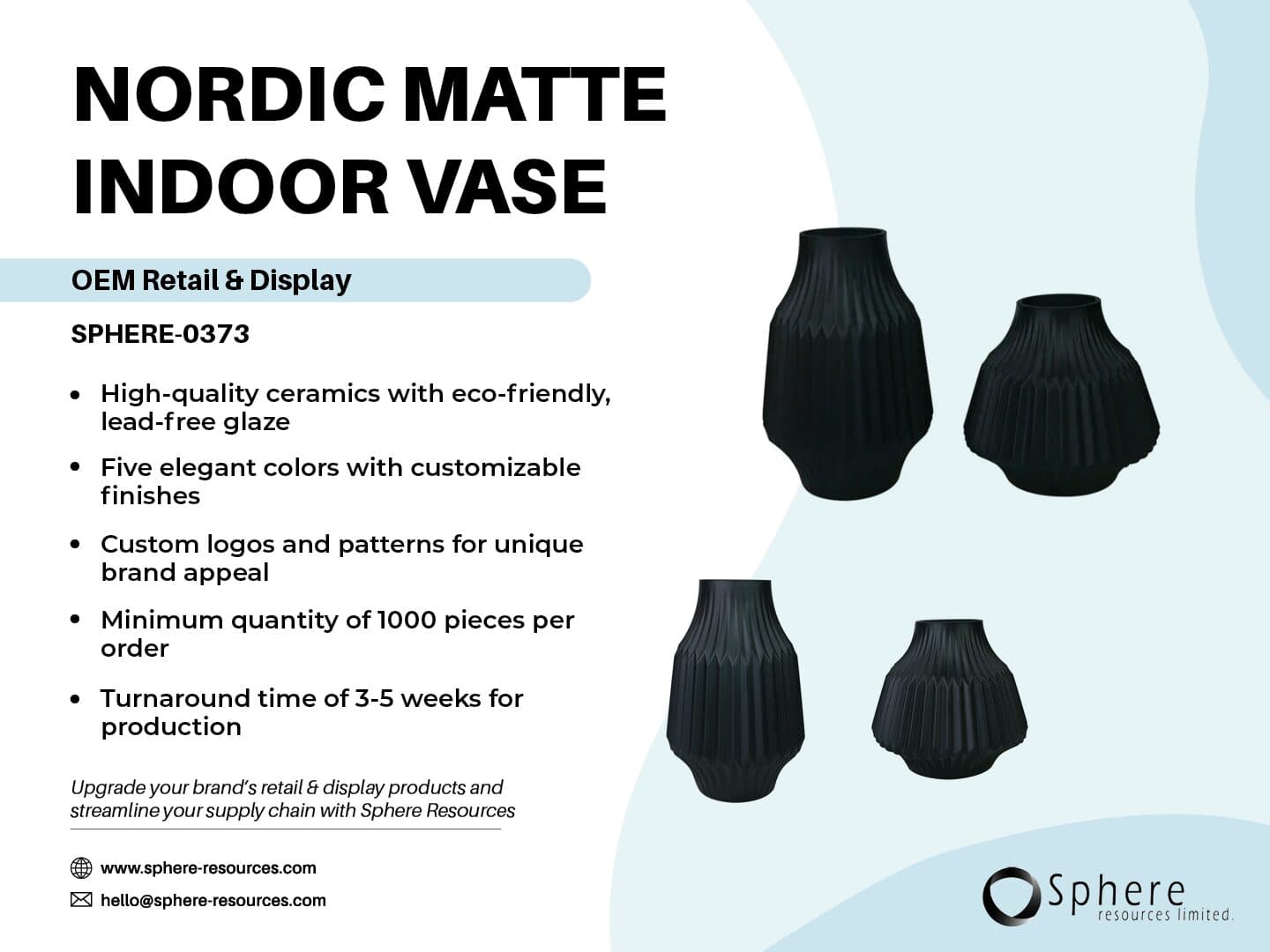 Matte Nordic Ceramic Vase promotional graphic