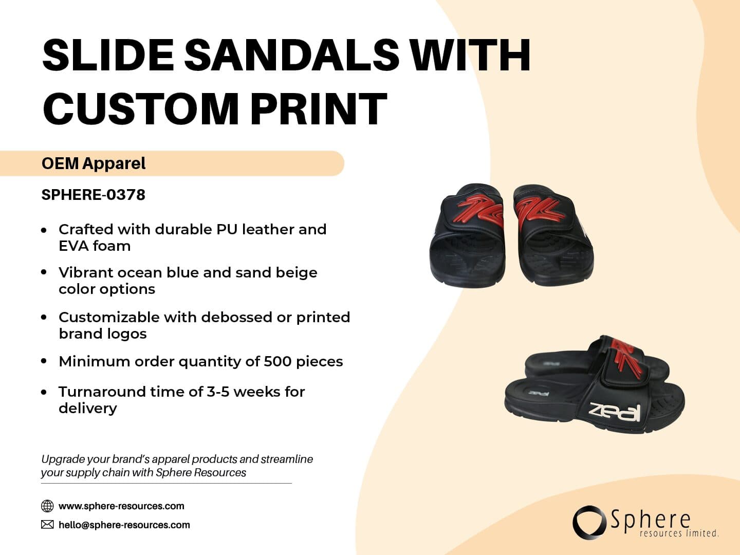 Custom Slide Sandals promotional graphic