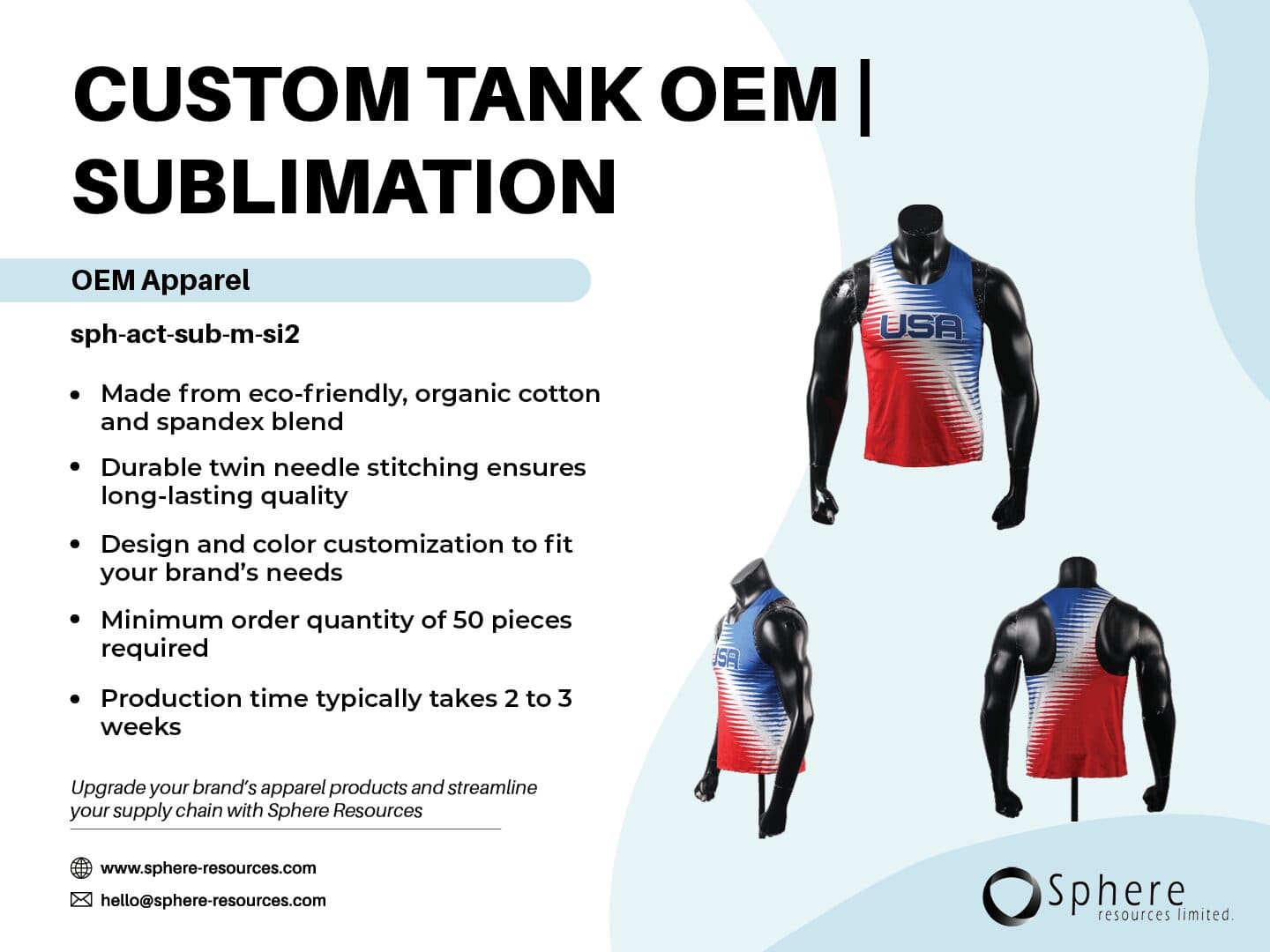 Custom Sublimated Men's Racerback Tank Top promotional graphic