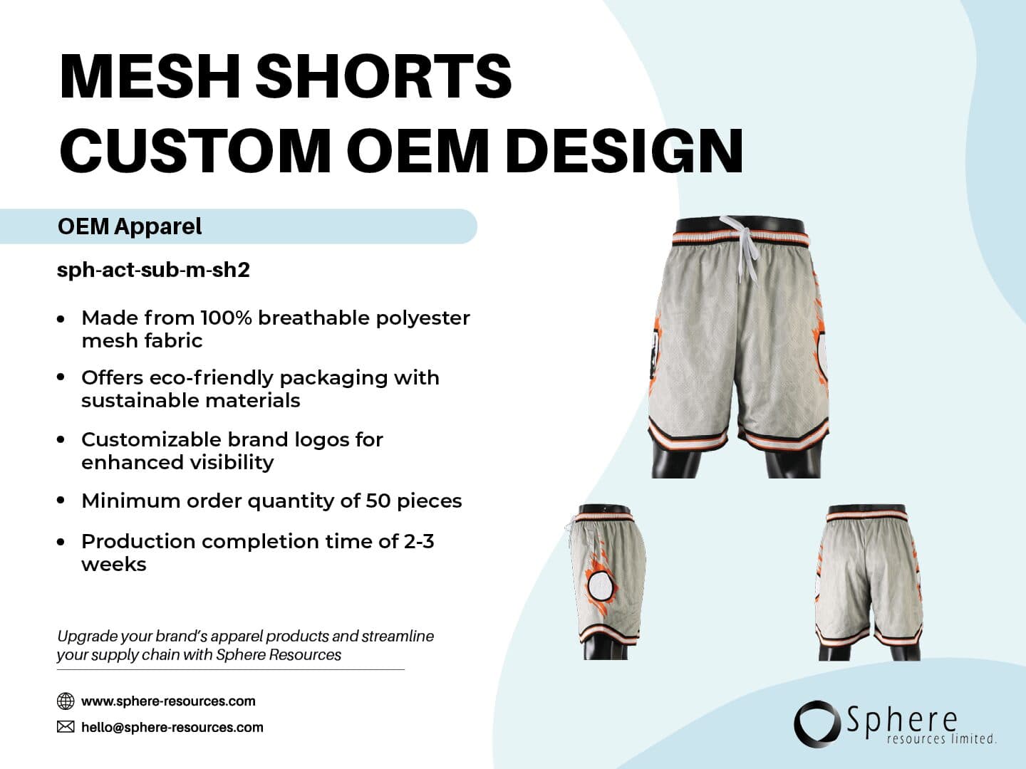 Custom Sublimated Men's Mesh Shorts promotional graphic