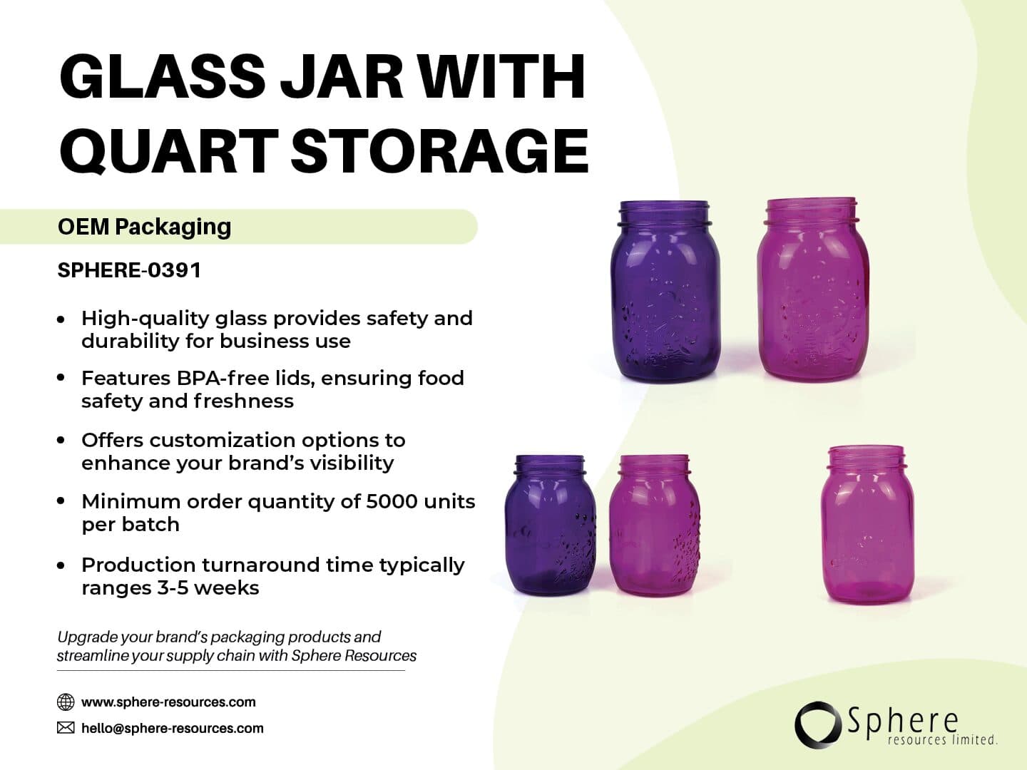 Custom Mason Jar for Canning and Storage promotional graphic