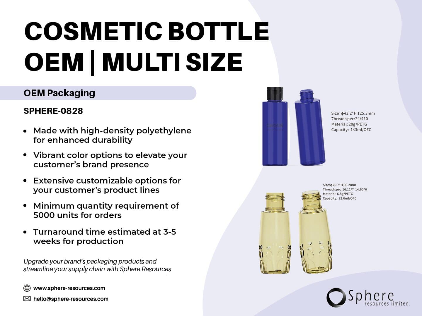 Custom Round PETG Cosmetic Bottle, 22.6ml-143ml promotional graphic