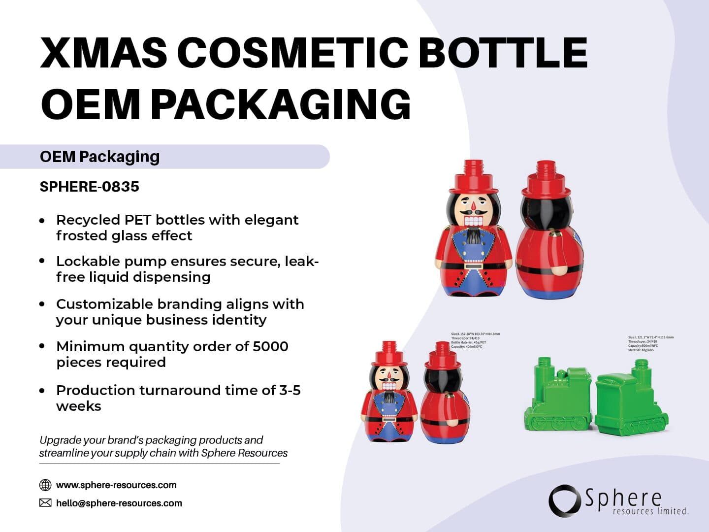 Custom Christmas Character Cosmetic Bottle, 87.5ml-471ml promotional graphic