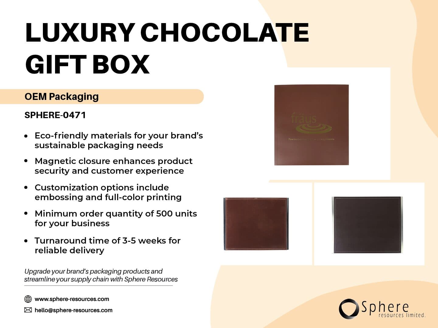 Custom Magnetic Chocolate and Dessert Gift Box promotional graphic