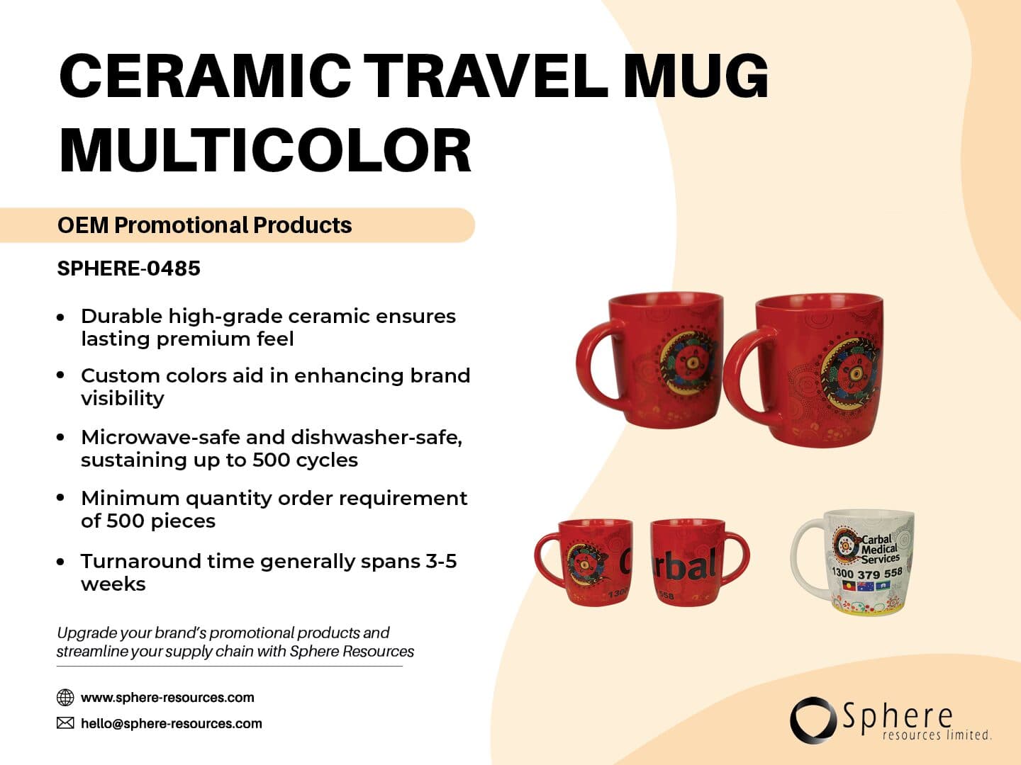 Custom Ceramic Travel Mug, 150ml–500ml promotional graphic