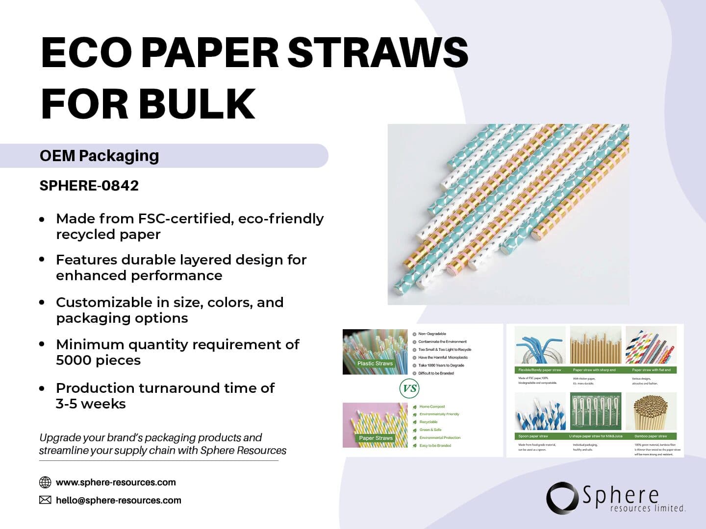Custom Compostable Paper Straws promotional graphic