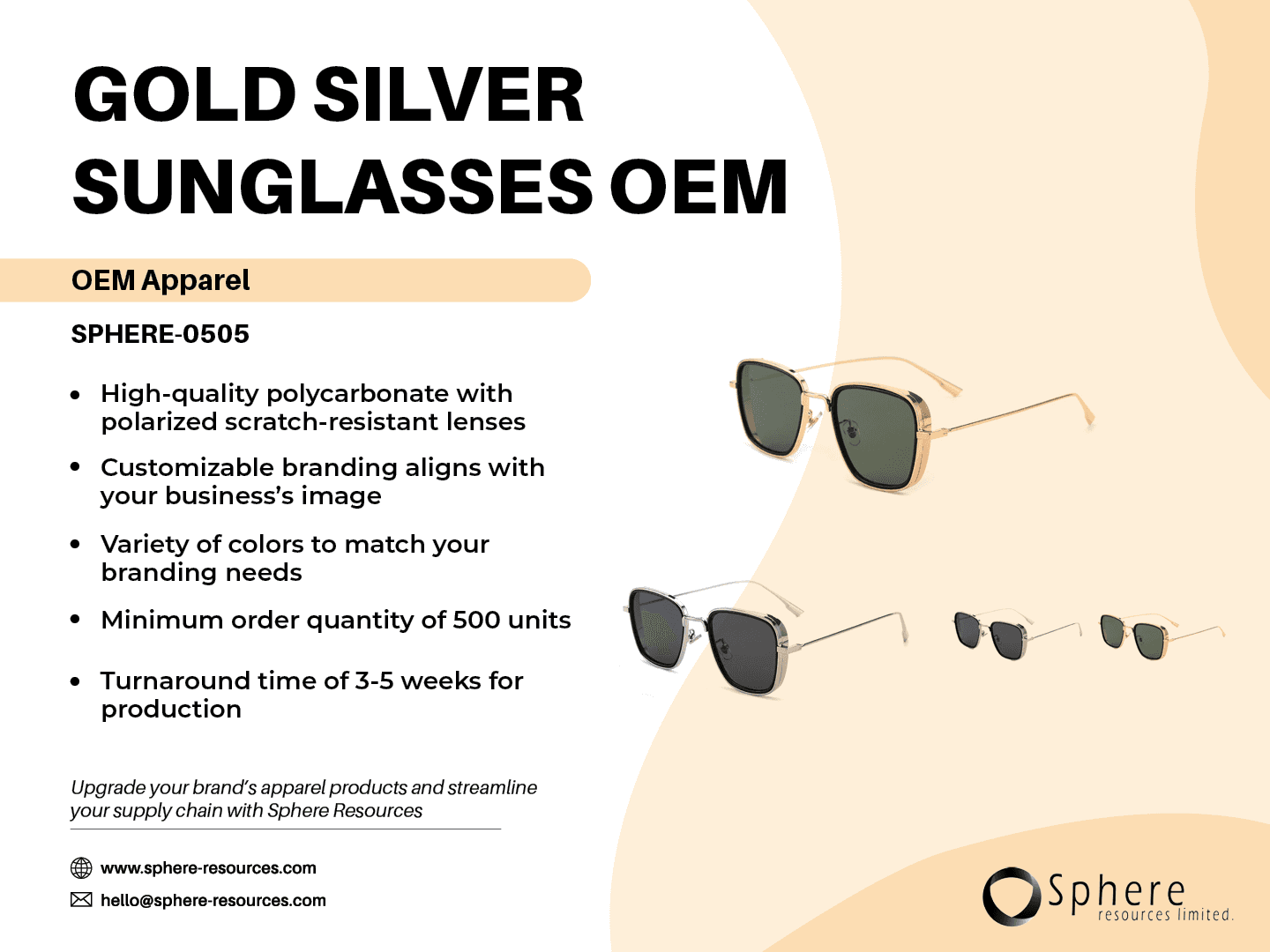 Custom Rectangular Metal Frame Sunglasses promotional graphic