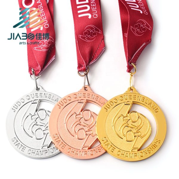 Gold Silver and Bronze Award Medals with Custom Necklace