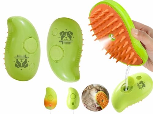 3-in-1 Rechargeable Pet Water Spray Brush Soft Dog Hair Steamer Comb