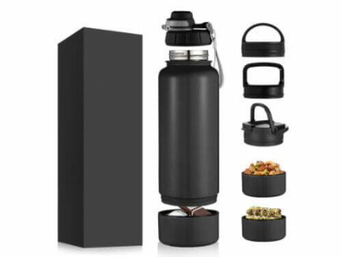 water bottle with snack compartment